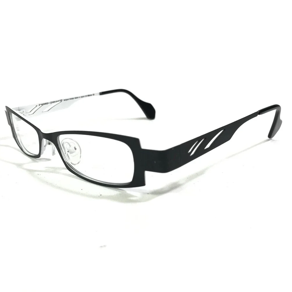 Iyoko-Inyake Eyeglasses Frames IY573 Col.143 Black White Cat Eye 48-18-140
